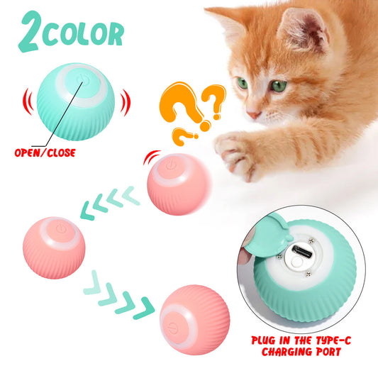 Smart Rolling Cat Teaser – Automatic Interactive Toy